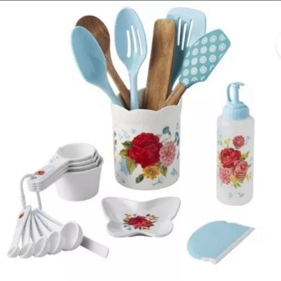 Pioneer woman sweet rose 20 pc kitchen gadget set new